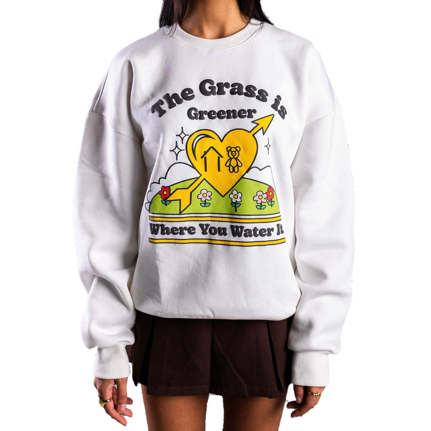 HOMEBOY TEDDY GRASS IS GREENER SALT CREWNECK