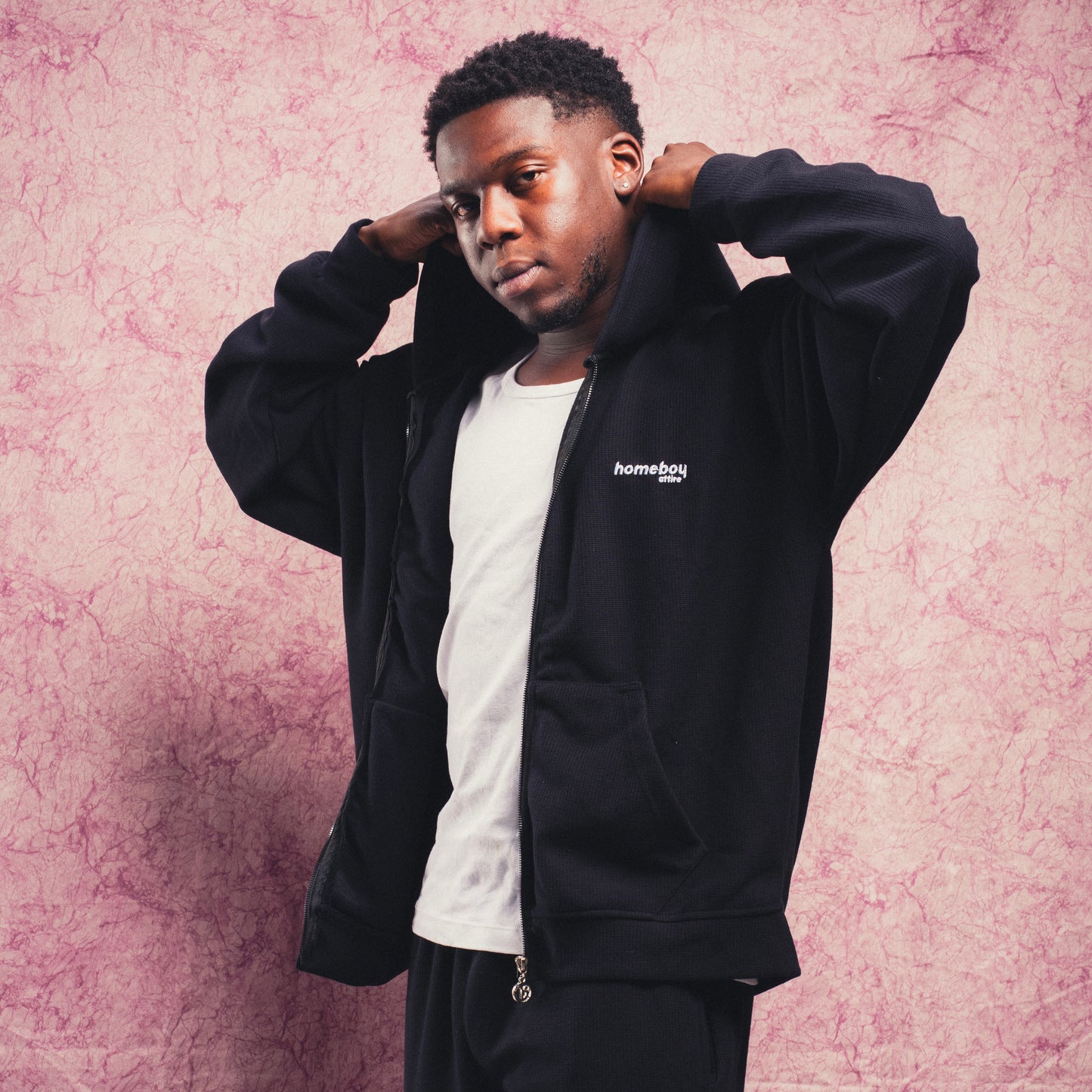 OG BLACKBERRY WAFFLE ZIP-UP HOODIE