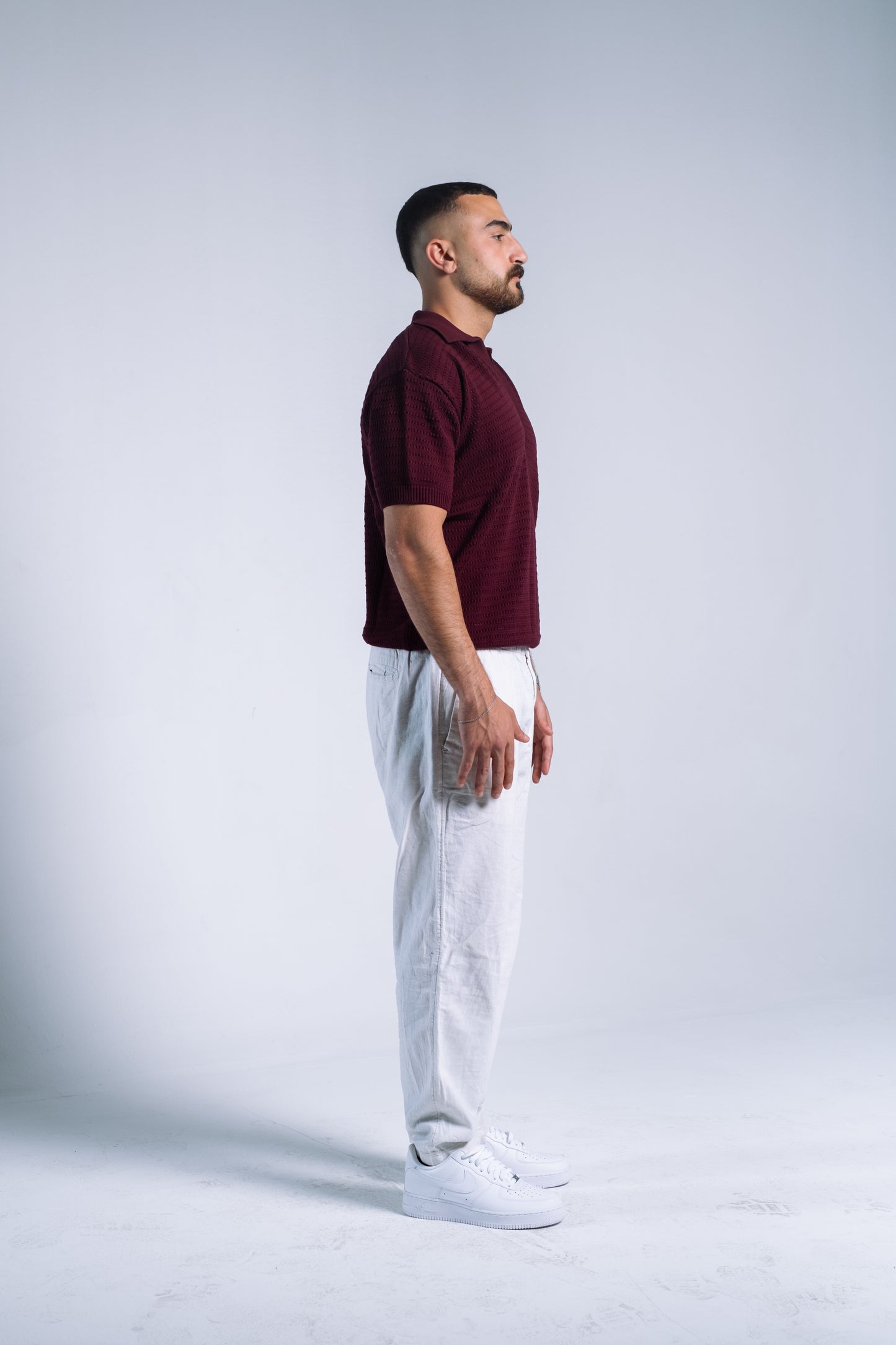 BURGUNDY KNIT POLO