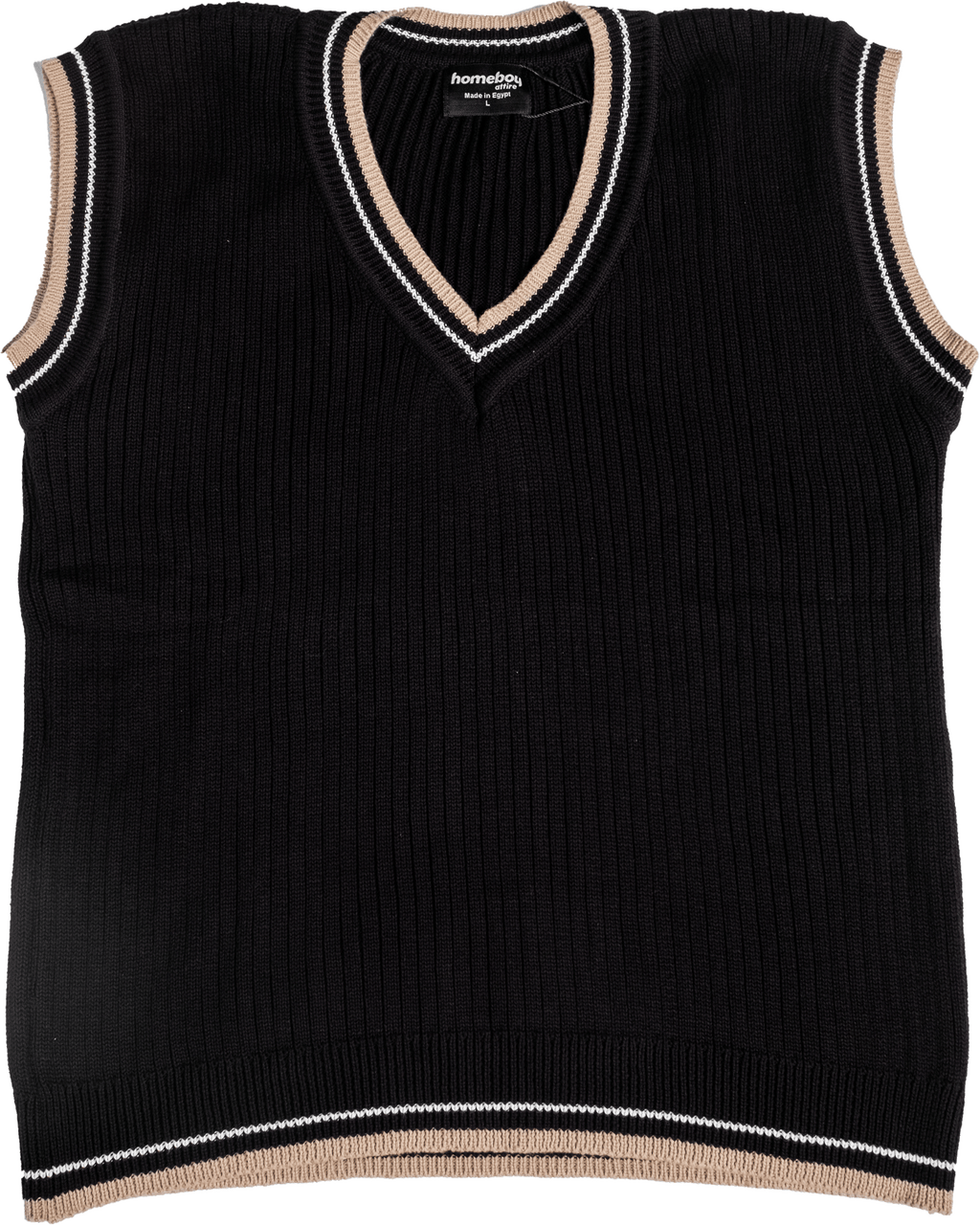 BLACK KNIT SLEEVELESS JUMPER