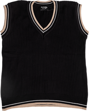 BLACK KNIT SLEEVELESS JUMPER