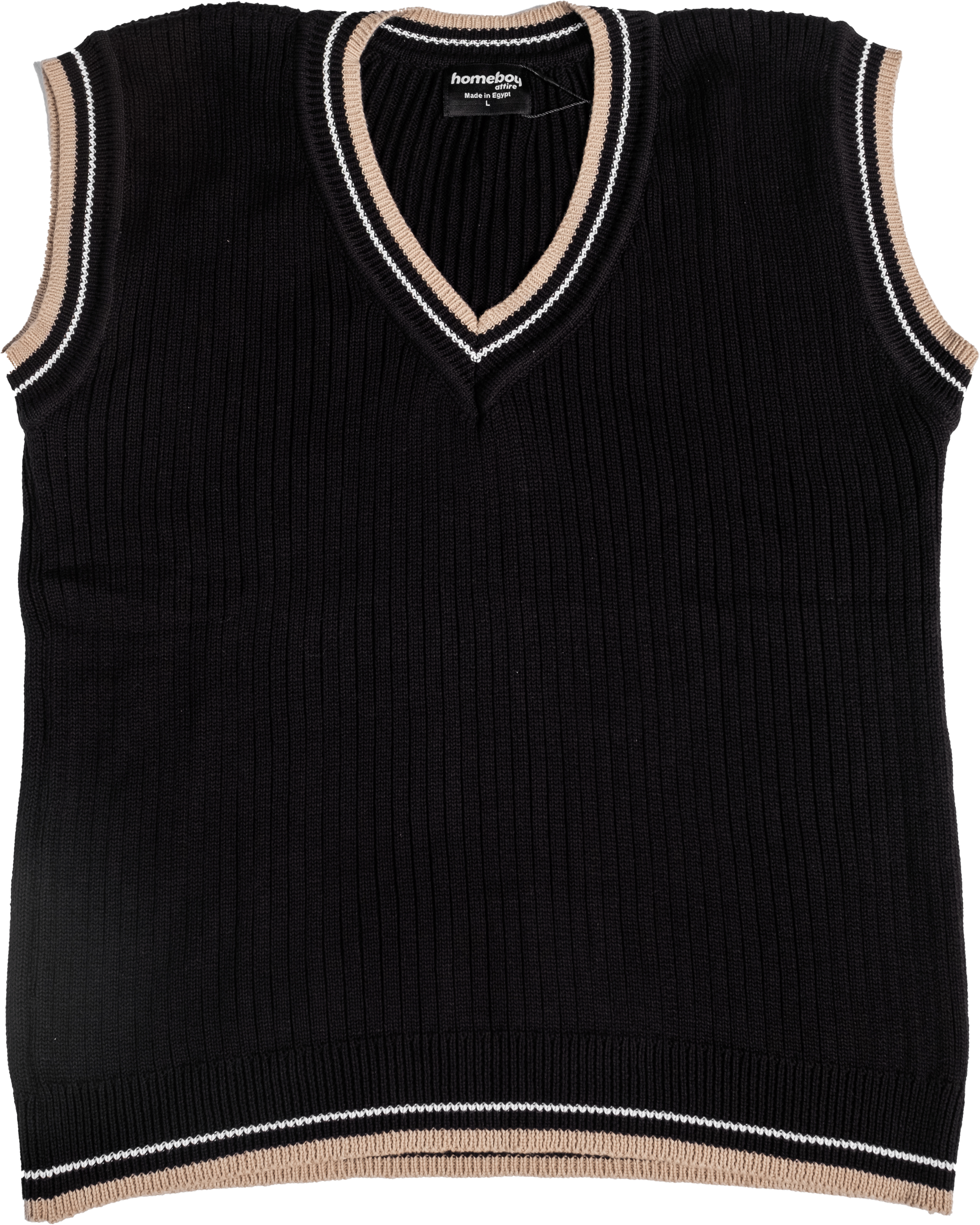 BLACK KNIT SLEEVELESS JUMPER