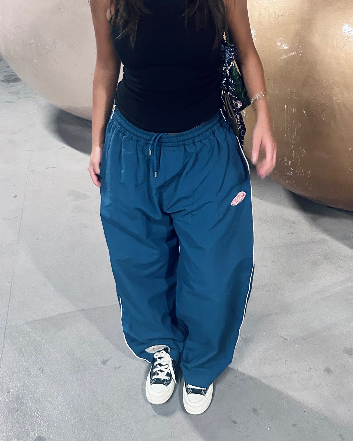 NAVY WATERPROOF TRACK PANTS