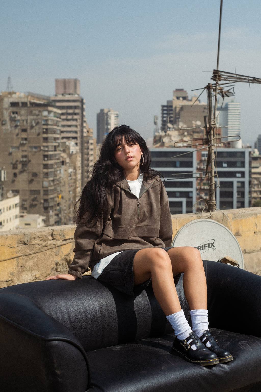 OLIVE SUEDE WINDBREAKER