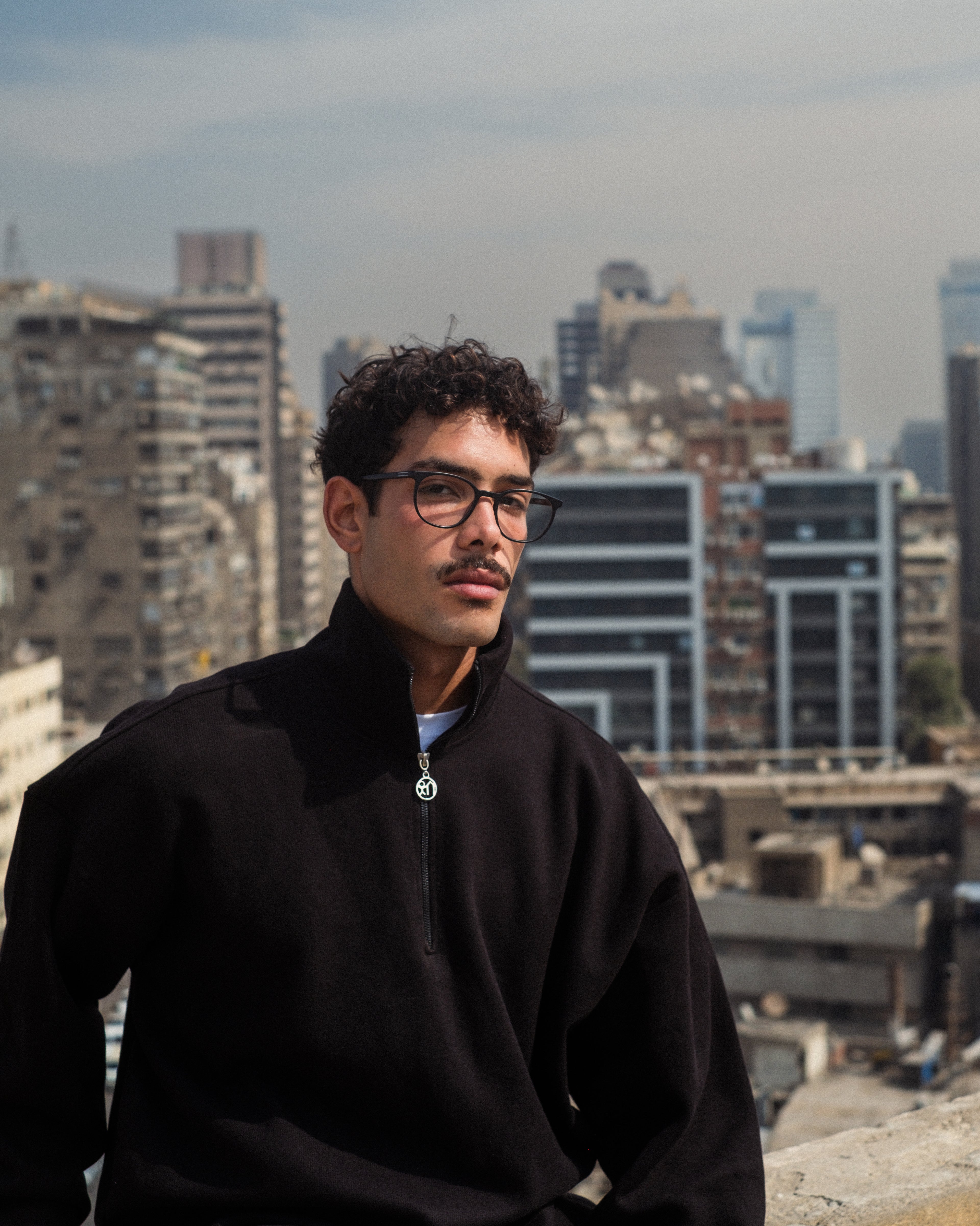 PEPPER CASHMERE QUARTER-ZIP SWEATER