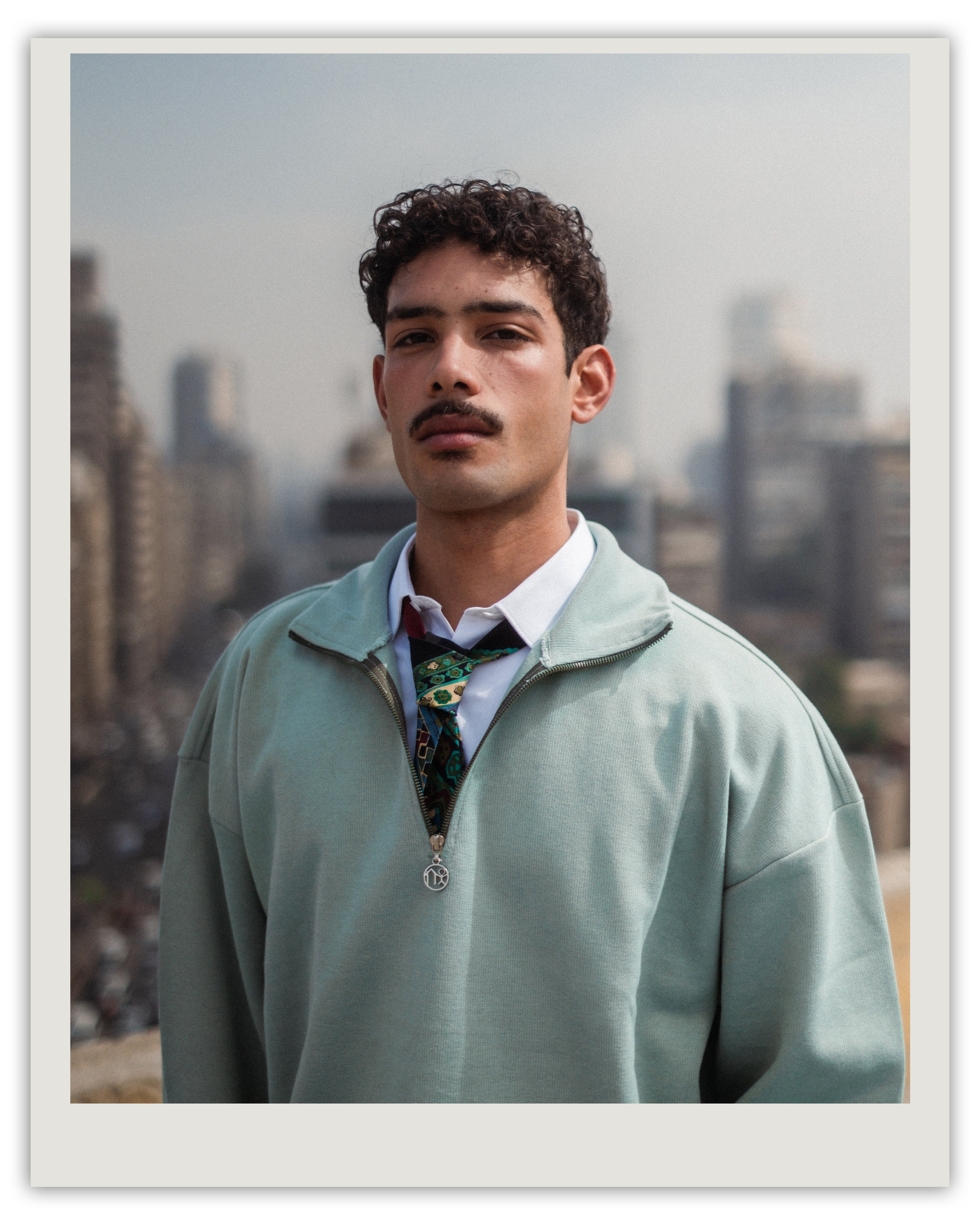 MINT CASHMERE QUARTER-ZIP SWEATER