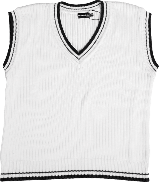 OFF-WHITE KNIT SLEEVELESS JUMPER