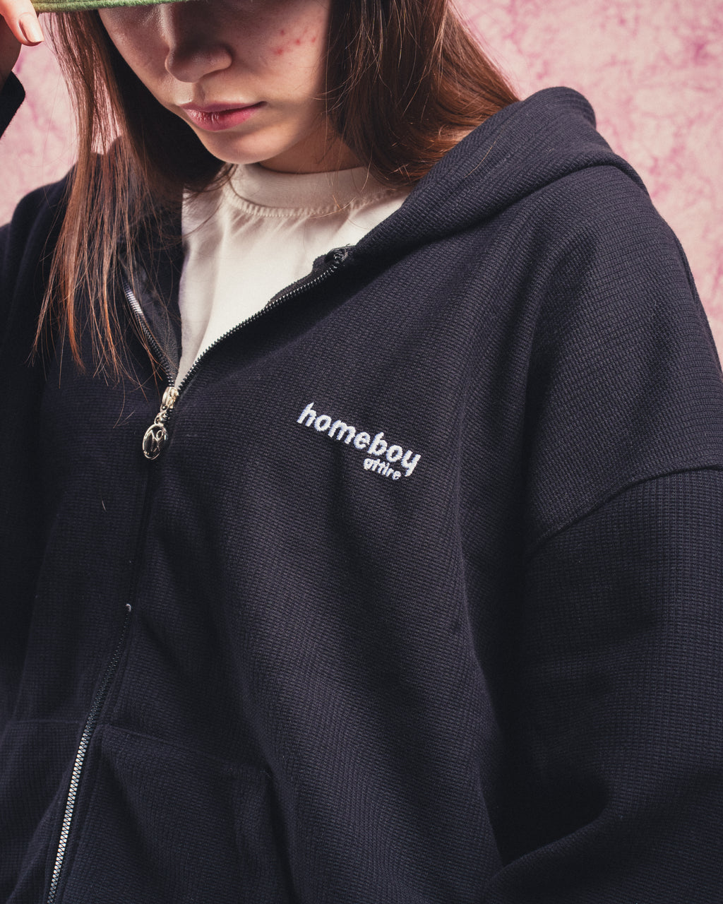 OG BLACKBERRY WAFFLE ZIP-UP HOODIE