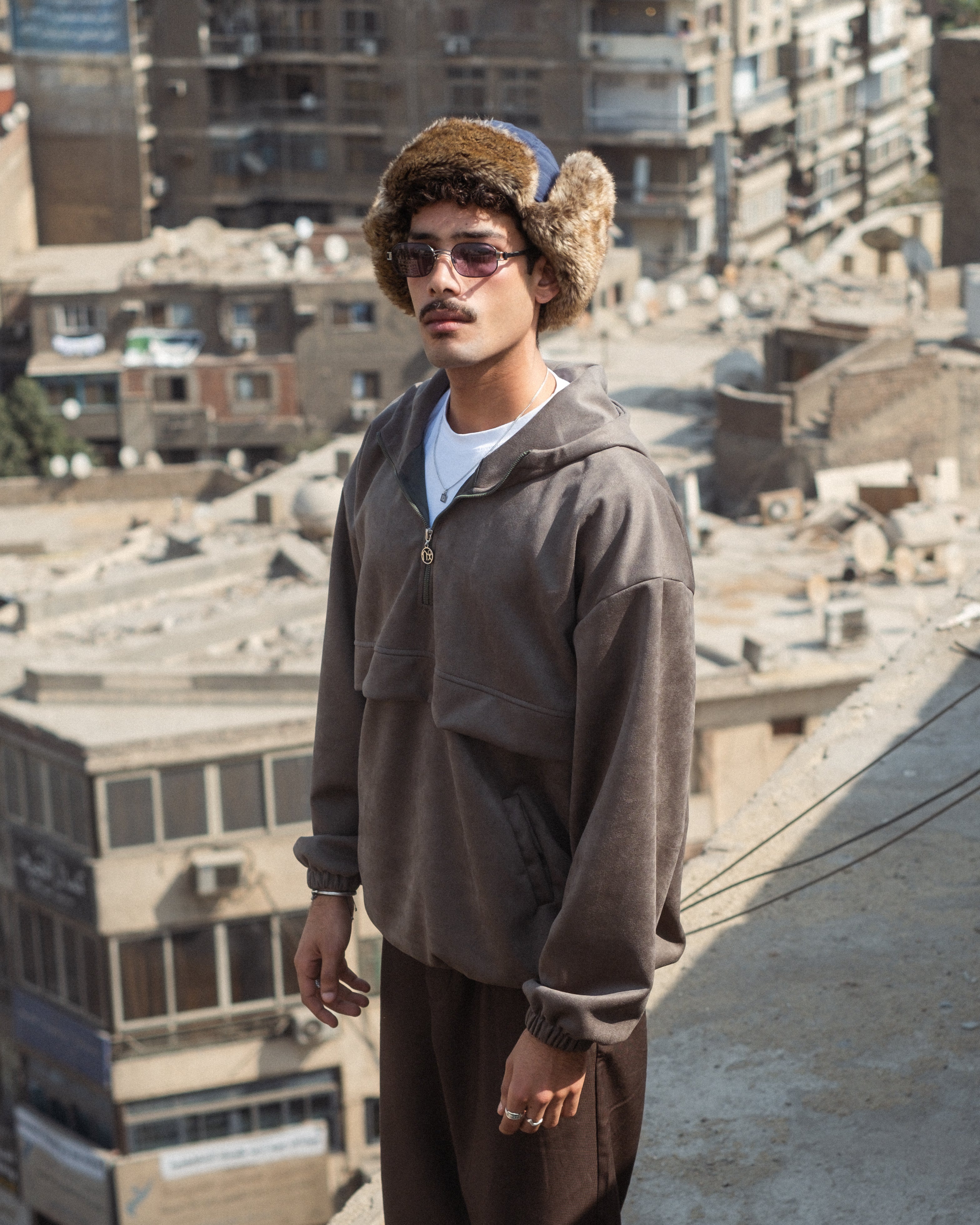 OLIVE SUEDE WINDBREAKER