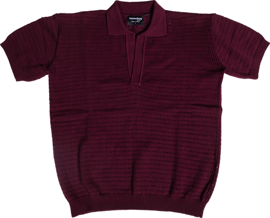 BURGUNDY KNIT POLO