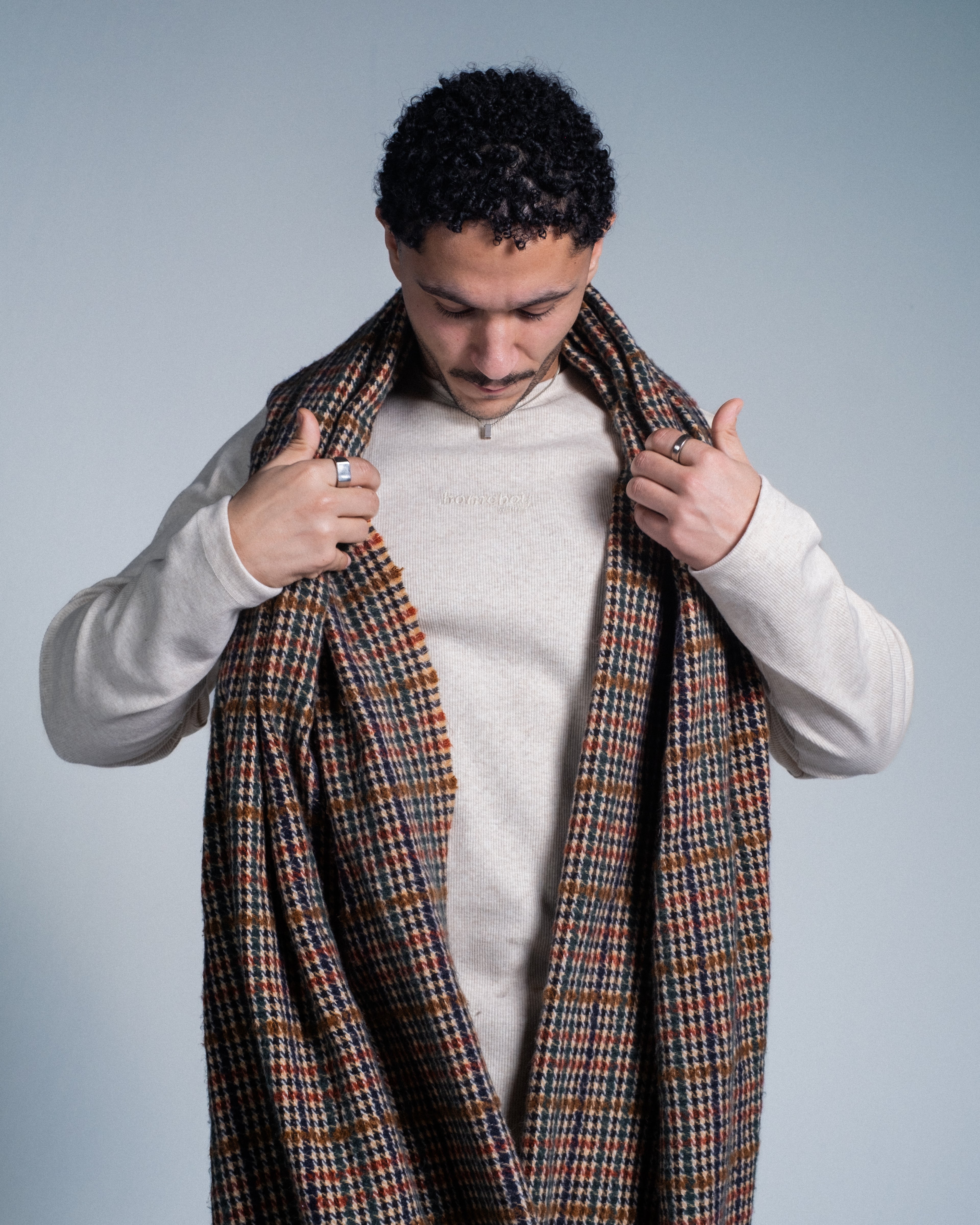 OATMEAL RIBBED LONG SLEEVE TEE