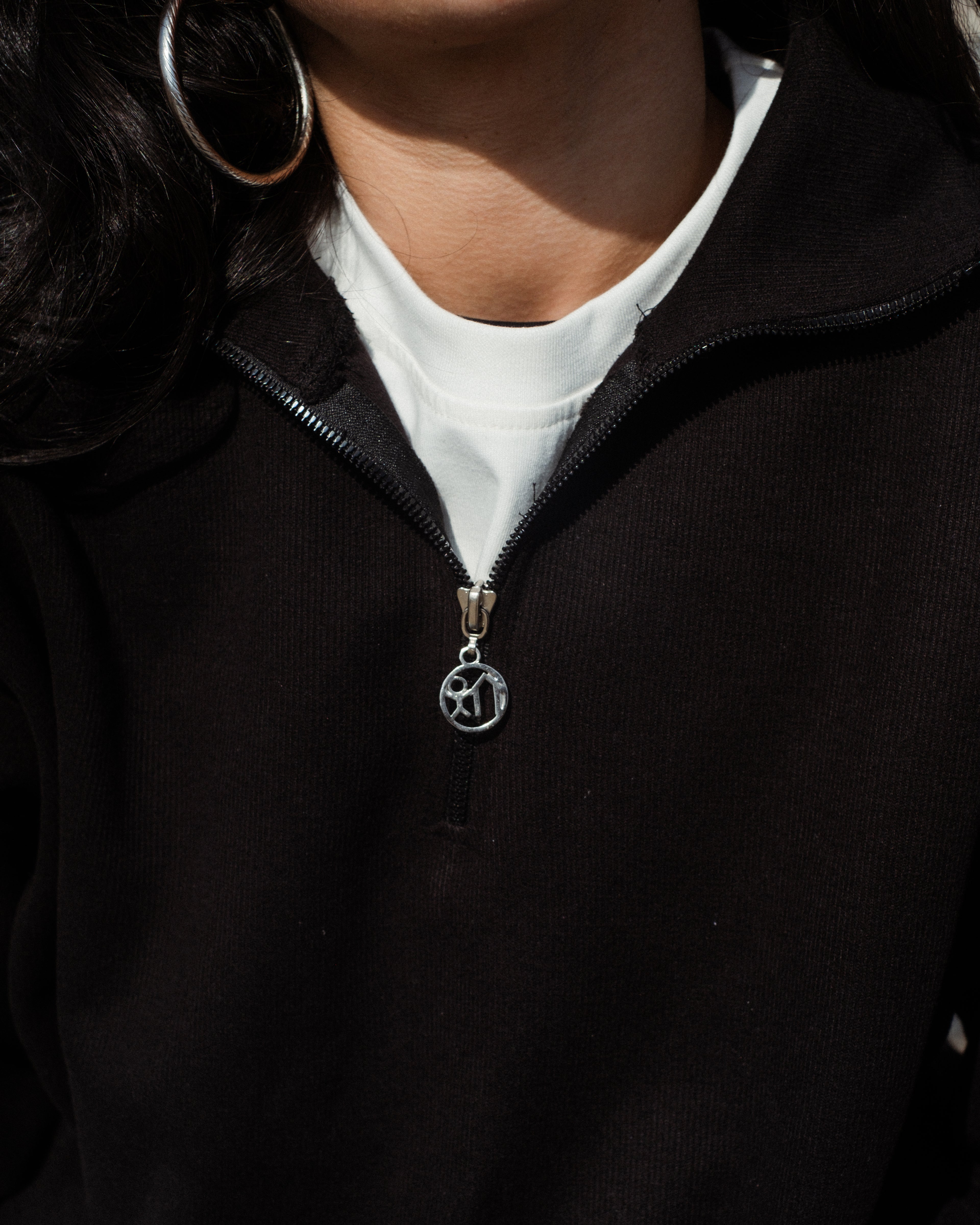 PEPPER CASHMERE QUARTER-ZIP SWEATER