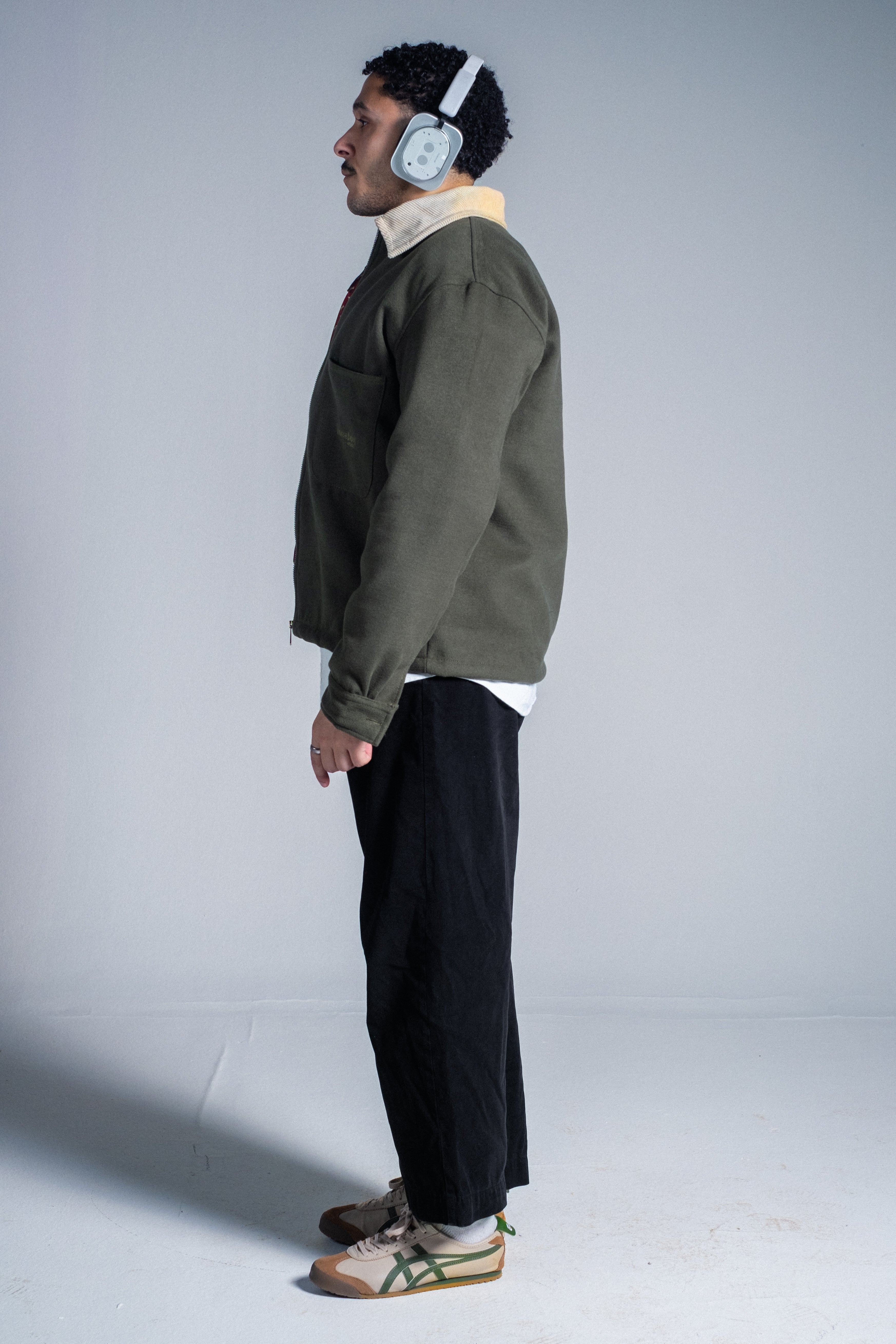 TWO TONE OLIVE WOOL JACKET