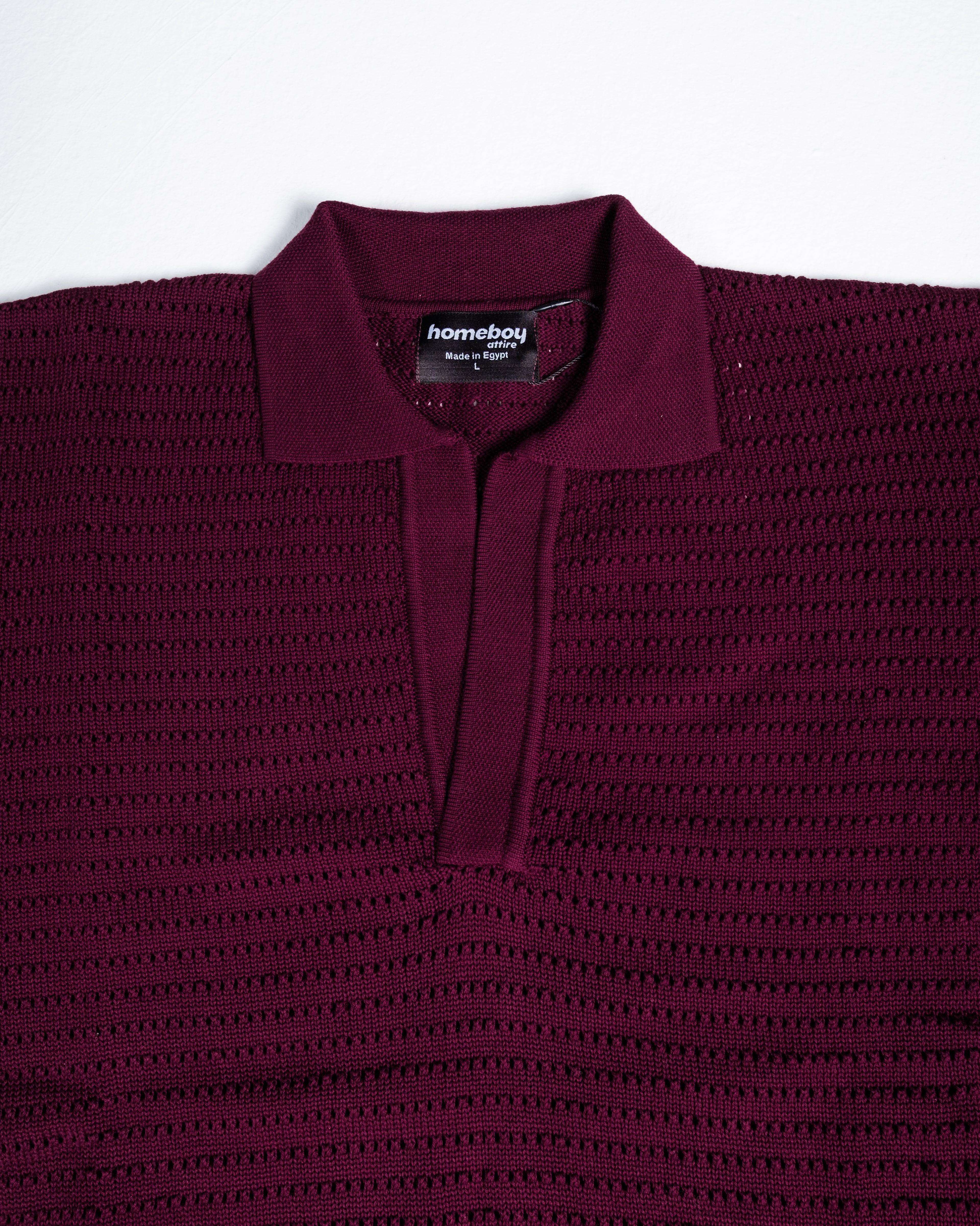 BURGUNDY KNIT POLO