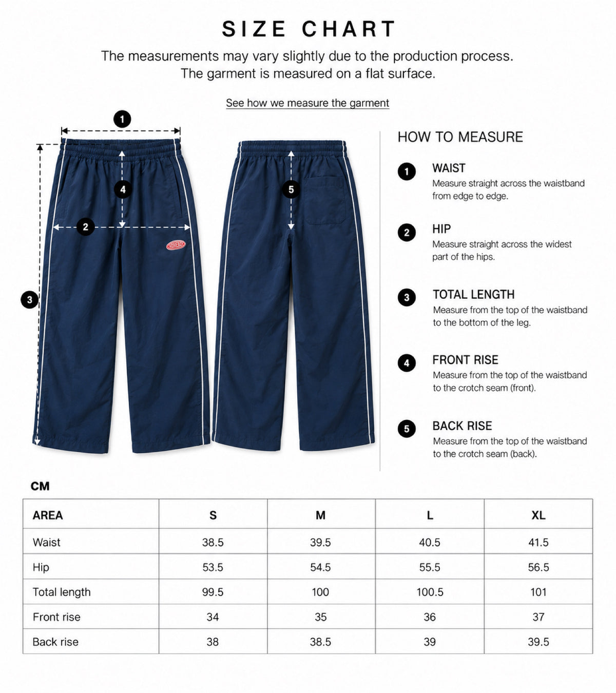 NAVY WATERPROOF TRACK PANTS