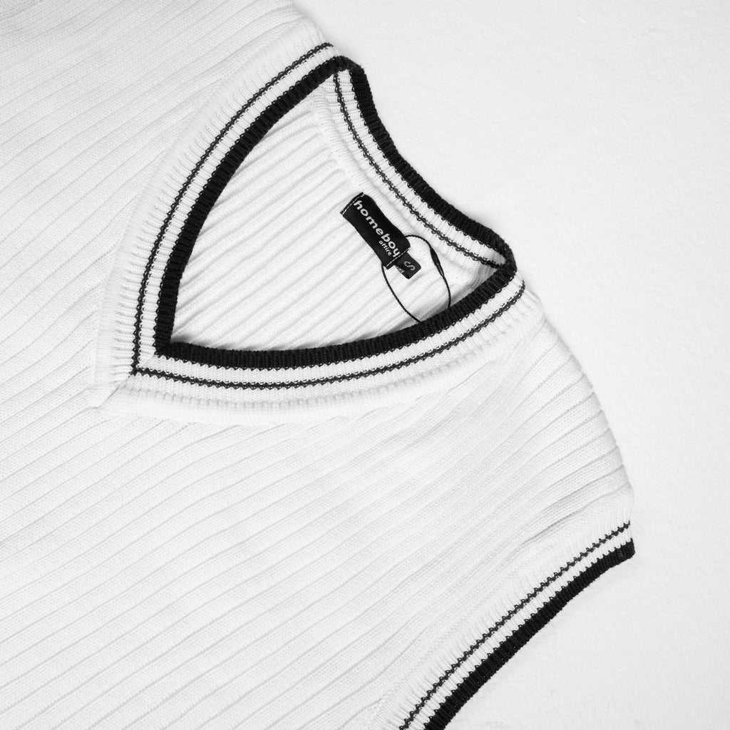 OFF-WHITE KNIT SLEEVELESS JUMPER