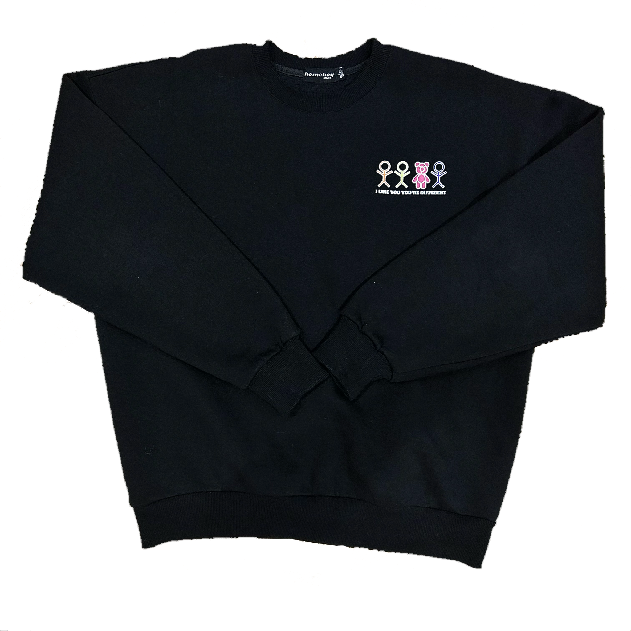 HOMEBOY TEDDY DIFFERENT BLACK CREWNECK