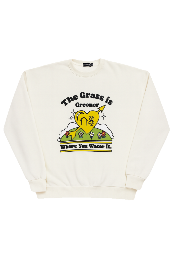 HOMEBOY TEDDY GRASS IS GREENER SALT CREWNECK