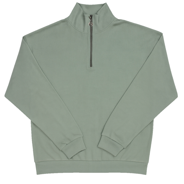 MINT CASHMERE QUARTER-ZIP SWEATER