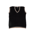 BLACK KNIT SLEEVELESS JUMPER