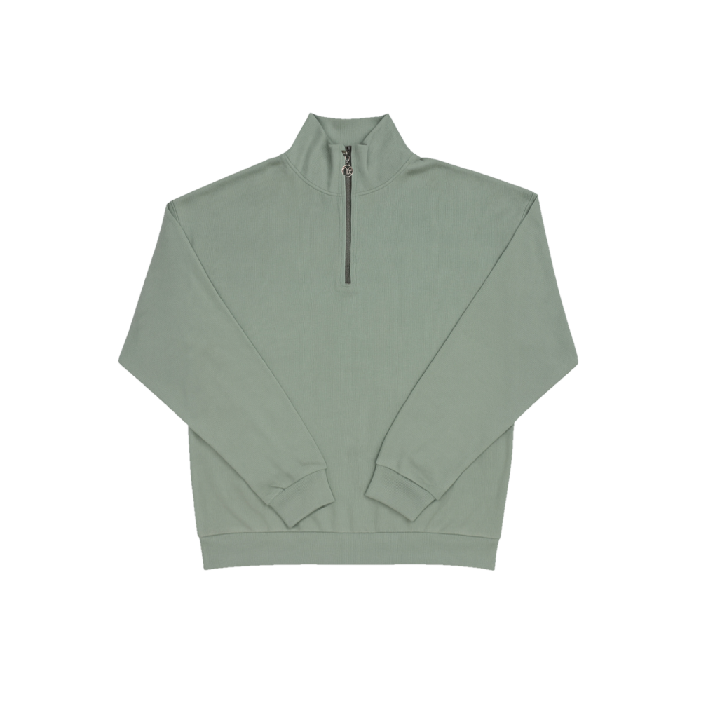 MINT CASHMERE QUARTER-ZIP SWEATER