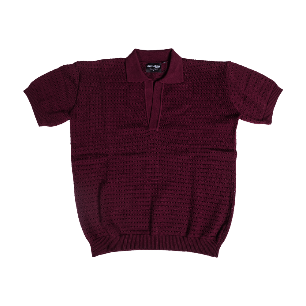 BURGUNDY KNIT POLO