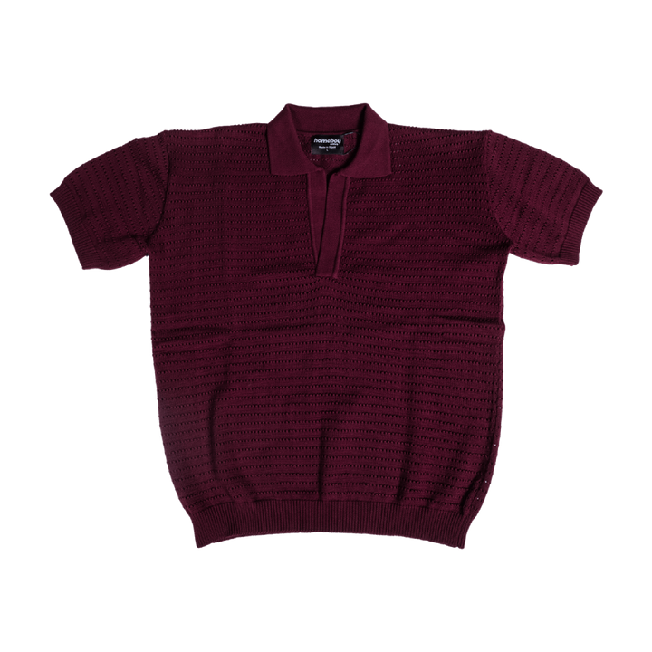 BURGUNDY KNIT POLO